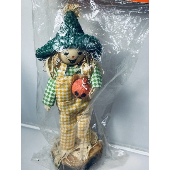 BOO-tique Halloween 7” Wooden Primitive Scarecrow With Jack-O’-Lantern Vintage - Picture 4 of 10